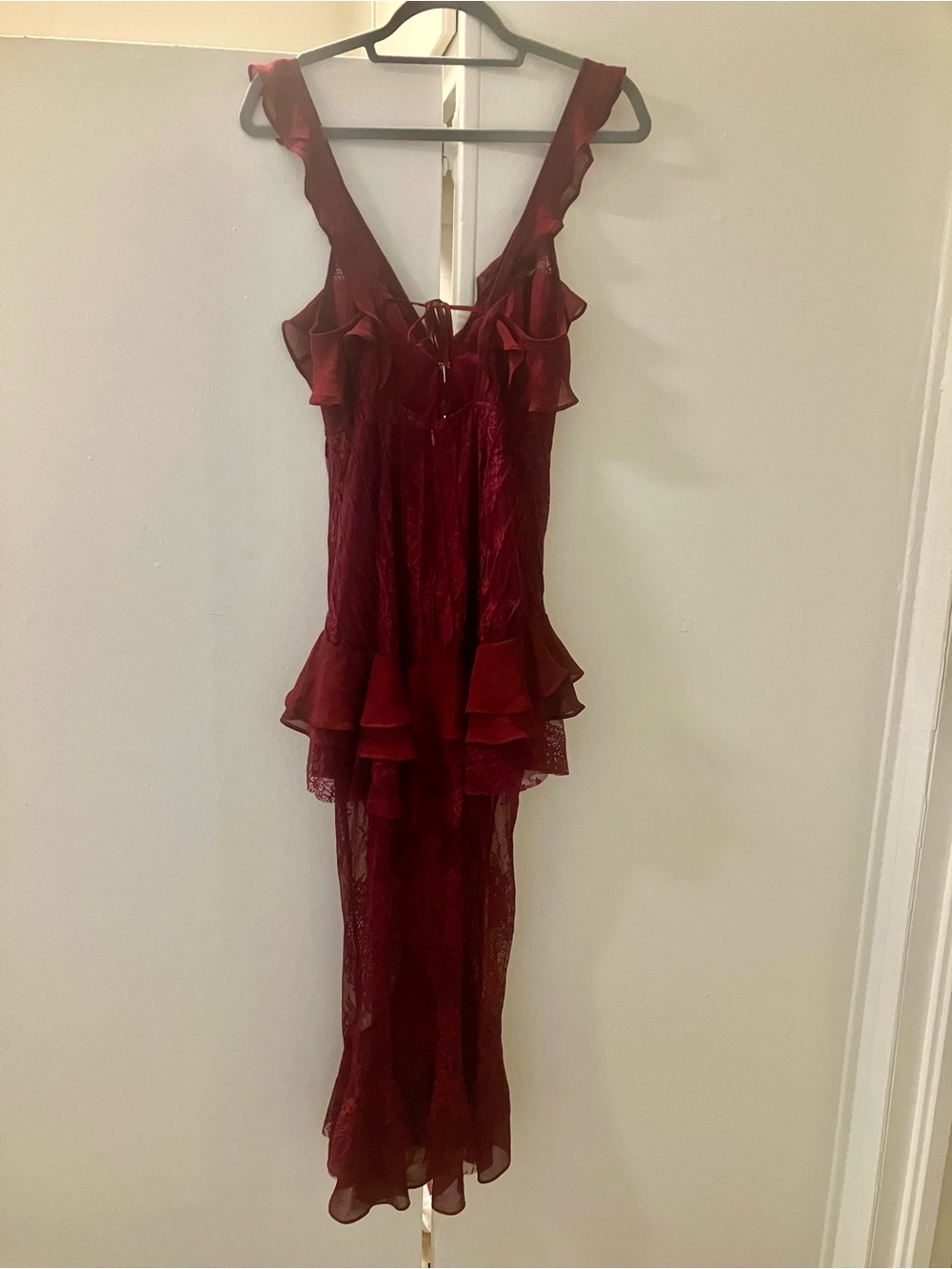 For Love & Lemons Bordeaux Daphne Lace Midi Dress Sz S. - Picture 6 of 9